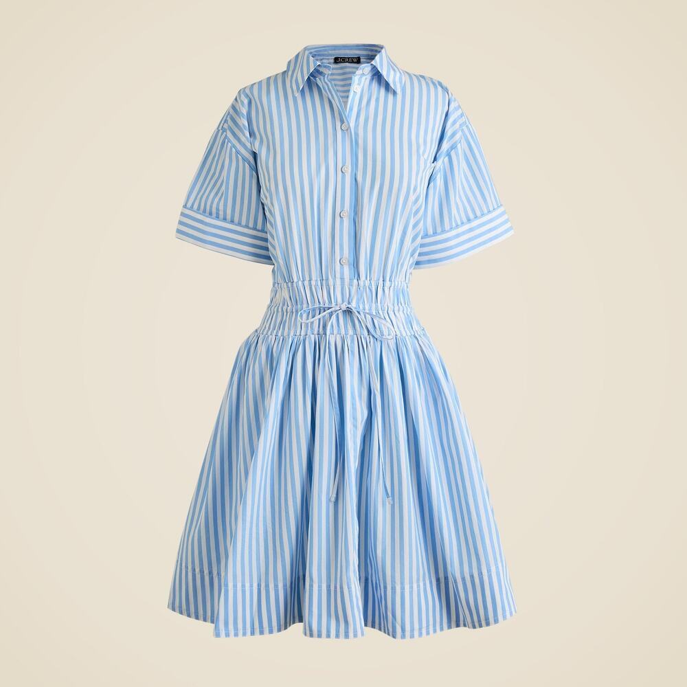 J. Crew Elena mini shirt-dress in striped cotton poplin - Size 10